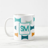 Mug Motif géométrique Monogramme rétro du milieu du si (Gauche)