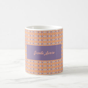 Mug Motif géométrique mosaïque pixel pastel rétro