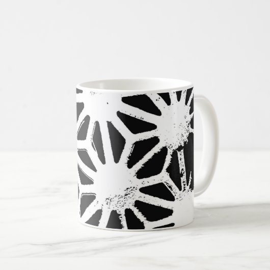 Mug Motif géométrique noir et blanc (Devant droit)