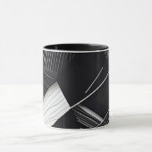 Mug Motif géométrique noir et blanc foncé Abstrait (Centre)