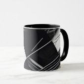 Mug Motif géométrique noir et blanc foncé Abstrait (Devant droit)