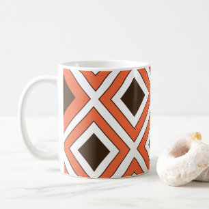 Mug Motif géométrique orange Brown Diamant