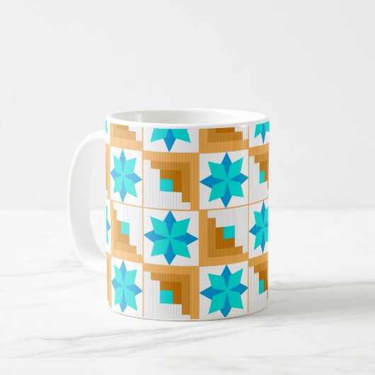 Mug Motif géométrique patchwork multicolore (Devant gauche)