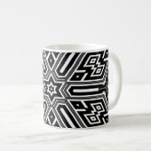 Mug Motif géométrique personnalisé noir et blanc (Devant droit)