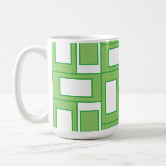 Mug Motif géométrique Rectangles blanches vertes (Gauche)