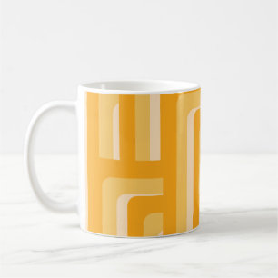 Mug Motif géométrique rétro-jaune