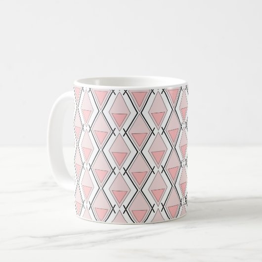 Mug Motif géométrique rose beige (Devant gauche)