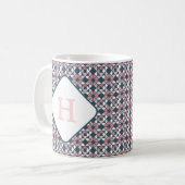 Mug Motif géométrique rose et Turquoise (Devant gauche)