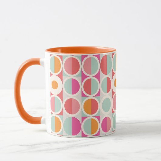 Mug Motif géométrique rose orange (Gauche)