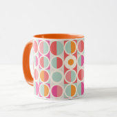 Mug Motif géométrique rose orange (Devant gauche)