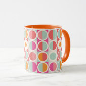 Mug Motif géométrique rose orange (Devant droit)