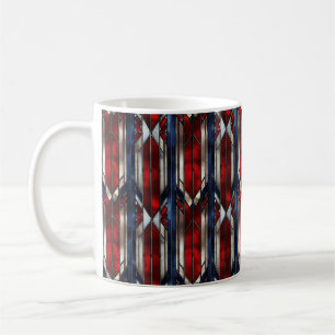 Mug Motif géométrique rouge blanc bleu patriotique