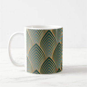 Mug Motif géométrique transparent avec c doré et vert