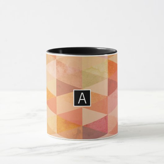 Mug Motif géométrique Triangle doux | Monogrammé (Centre)