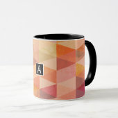 Mug Motif géométrique Triangle doux | Monogrammé (Devant droit)