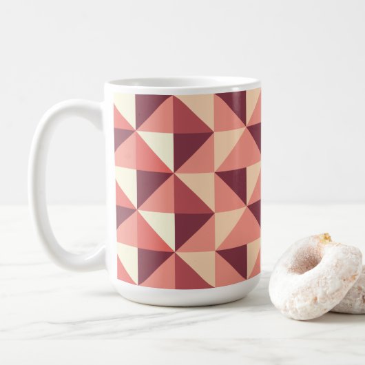 Mug Motif Géométrique Triangle Rose Pêche Violet (Avec donut)