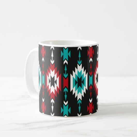 Mug Motif géométrique tribal transparent coloré. Ethni (Devant gauche)