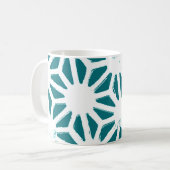 Mug motif géométrique turquoise et blanc (Devant gauche)