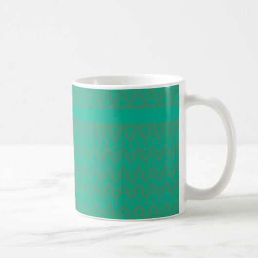 Mug Motif géométrique vert émeraude à deux tons (Droite)