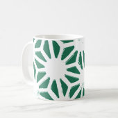 Mug Motif géométrique vert et blanc (Devant gauche)