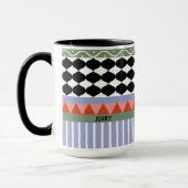 Mug Motif géométrique vert sauge personnalisé (Gauche)