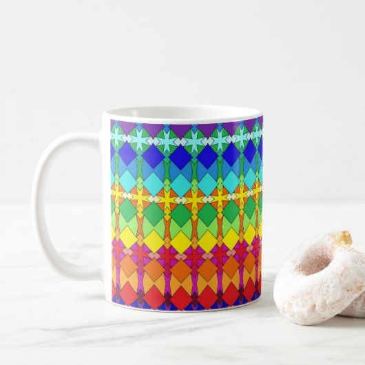 Mug Motif géométrique vibrant (Avec donut)