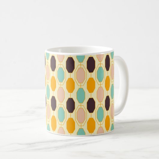 Mug Motif géométrique vibrant avec des rangées de s (Devant droit)