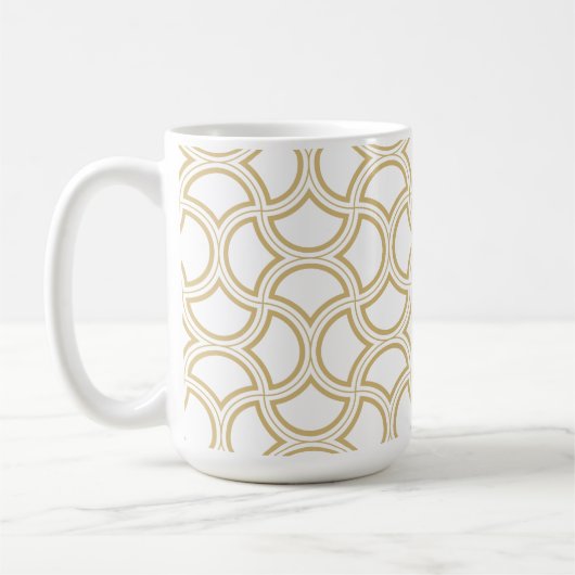 Mug Motif Gold Art Déco en blanc (Gauche)