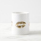 Mug Motif Gold Lips Kiss & Gold Dots (Centre)