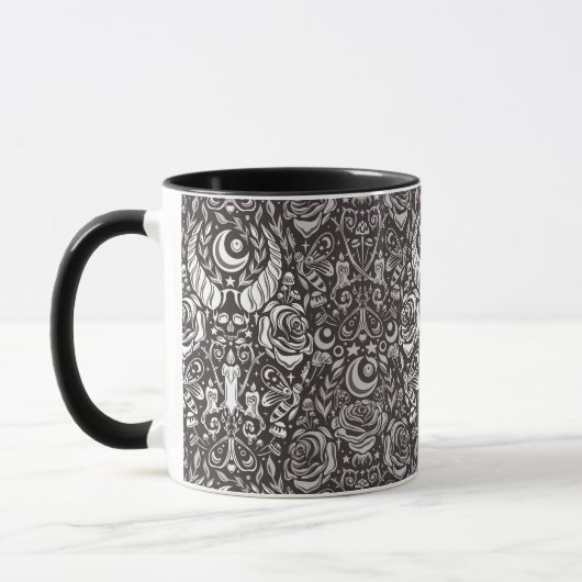 Mug Motif gothique monochrome (Gauche)