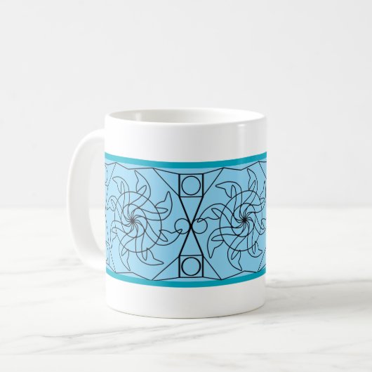 Mug - Motif graphique à roue d'eau (Devant gauche)