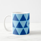 Mug Motif graphique moderne géométrique bleu avec nom (Gauche)