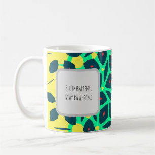 Mug Motif graphique sarcelle jaune, pêche, bleu, vert