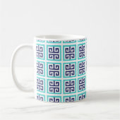 Mug Motif grec Navy Blue Aqua (Gauche)