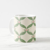 Mug Motif Grille Fleurs Feuilles simples (Devant gauche)