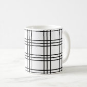 Mug Motif Grille noir et blanc (Devant droit)