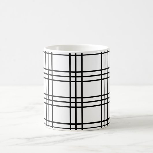 Mug Motif Grille noir et blanc (Centre)