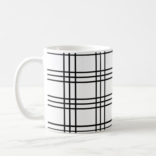 Mug Motif Grille noir et blanc (Gauche)