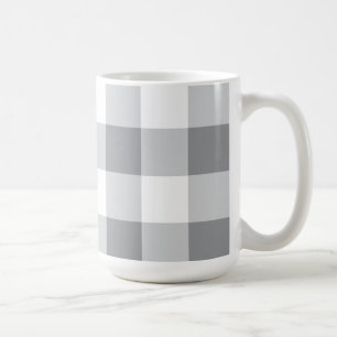 Mug Motif gris et blanc En vichy