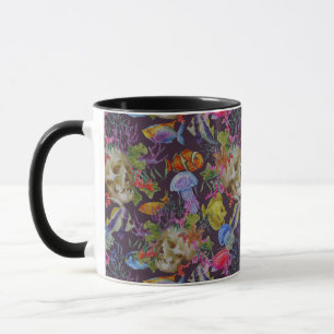 Mug Motif grunge de vie marine