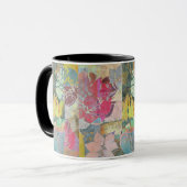 Mug Motif grunge floral d'art (Devant gauche)