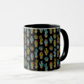 Mug Motif grunge foncé de cactus (Devant droit)