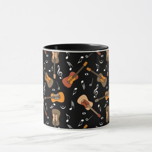 Mug Motif Guitare Music Notes (Centre)