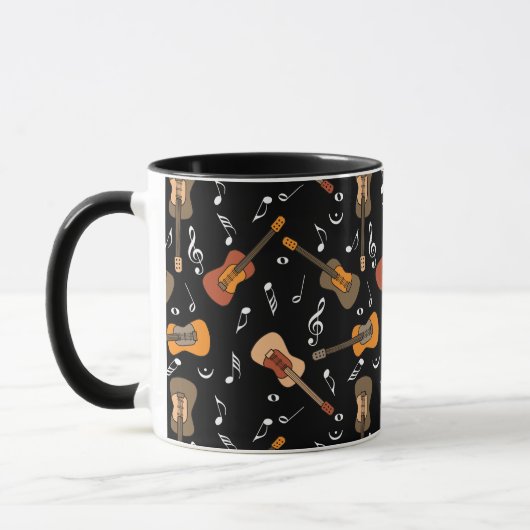 Mug Motif Guitare Music Notes (Gauche)