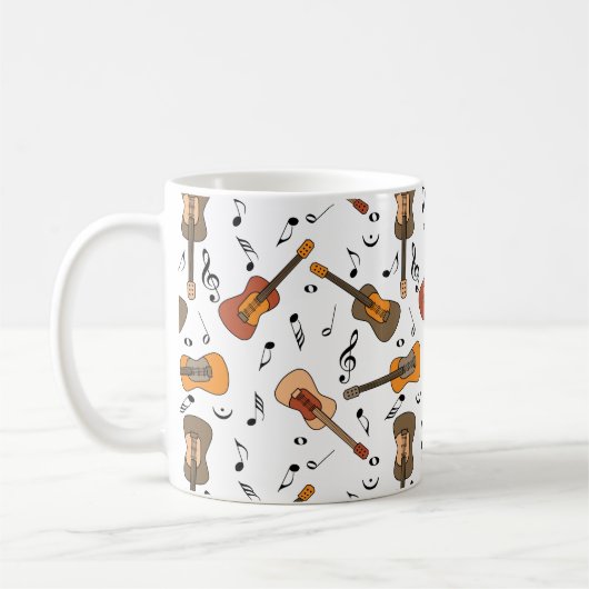 Mug Motif Guitare Music Notes (Gauche)