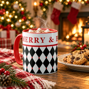 Mug Motif Harlequin Festif Joyeux et Lumineux