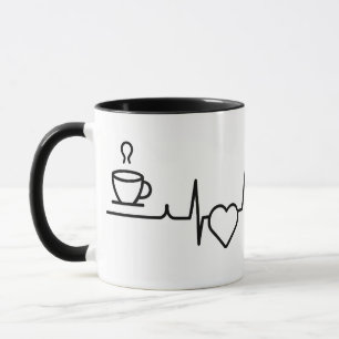 Mug Motif Hearbeat Avec Café Cup