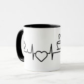 Mug Motif Hearbeat Avec Café Cup (Devant gauche)