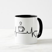 Mug Motif Hearbeat Avec Café Cup (Devant droit)