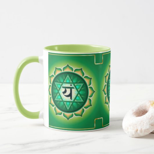 Mug Motif Heart Chakra Conception d'impression (Avec donut)